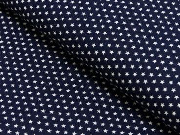 Baumwoll Druck Sterne Navyblau/Weiß  Ø 2,5 mm
